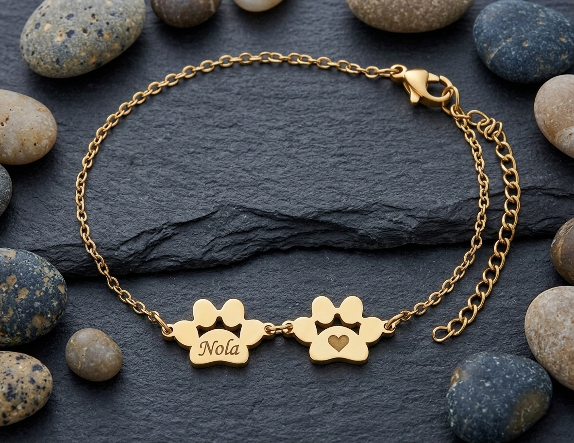 Stainless Steel Dog Paw Bracelet