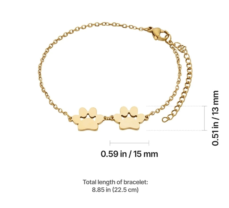 Stainless Steel Dog Paw Bracelet
