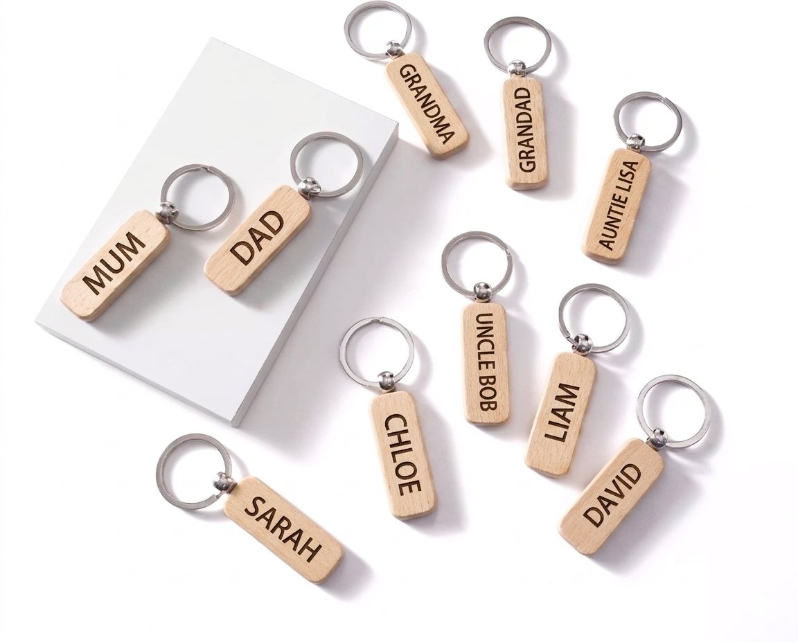 Wooden key chain